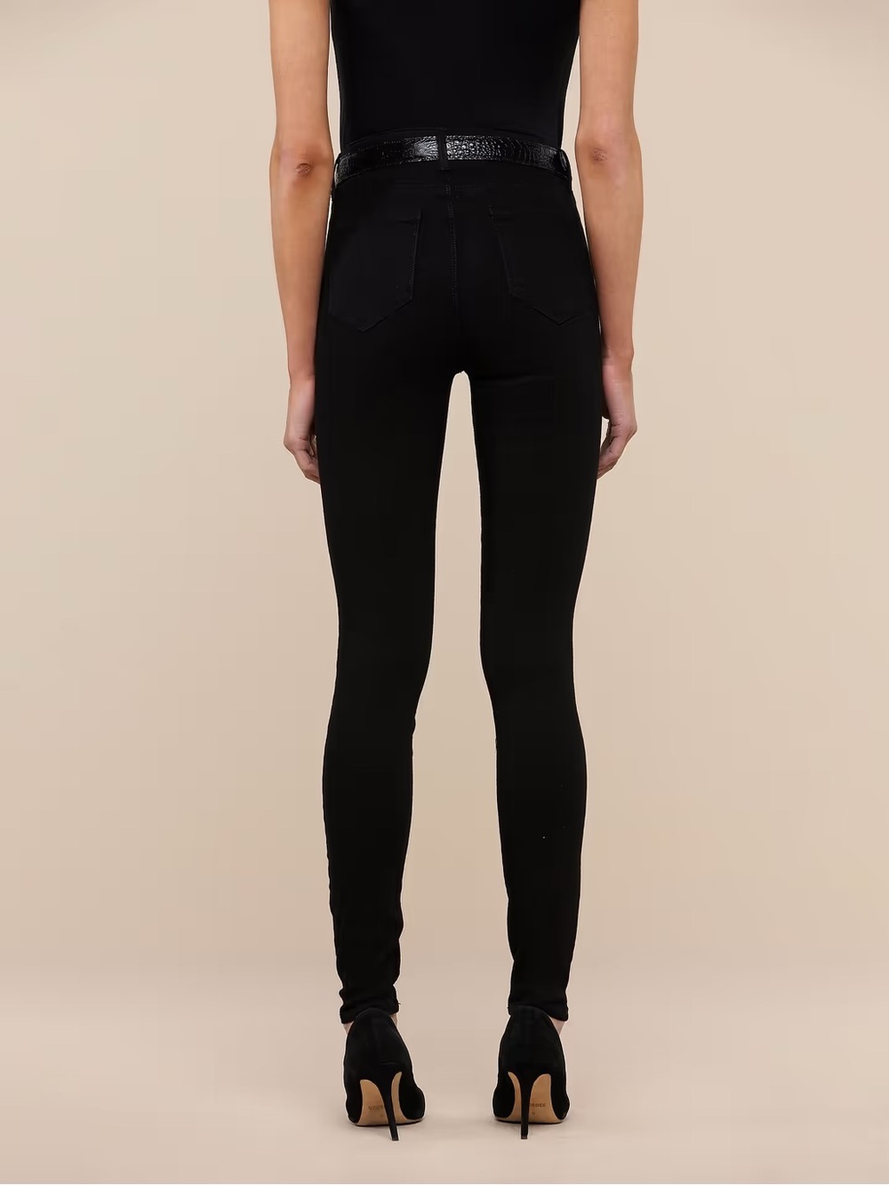 L’AGENCE Womens Marguerite High Rise Skinny Jeans Super Stretch Black Size 25 - Picture 5 of 8